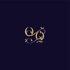 beauty leaf monogram logo organic and elegant concept OQ wedding initial letter