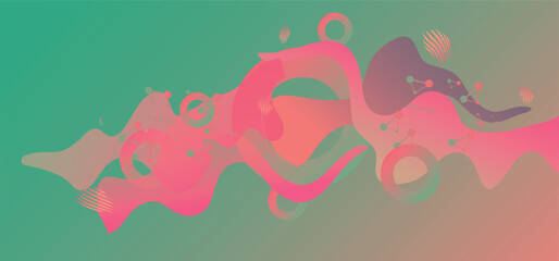 Gradient abstract dynamic shapes background for your design