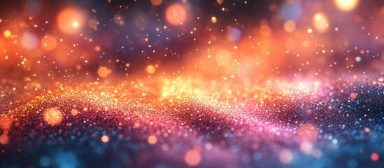 Abstract background with sparkling lights and bokeh effect.