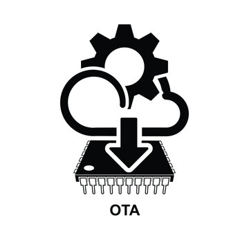 OTA icon. Over the air update icon isolated on background vector illustration.
