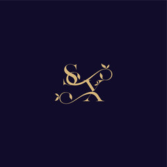 beauty leaf monogram logo organic and elegant concept SX wedding initial letter