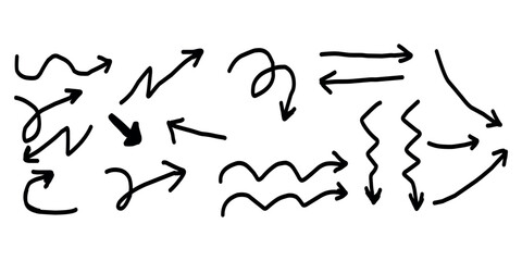 set of hand-drawn arrows icon