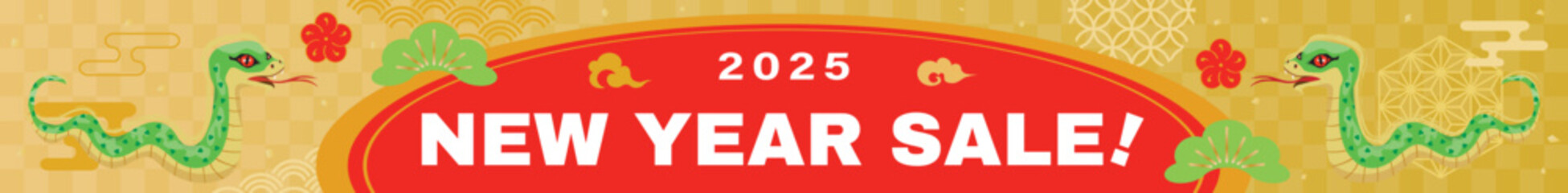 巳年の初売りセールの背景イラスト