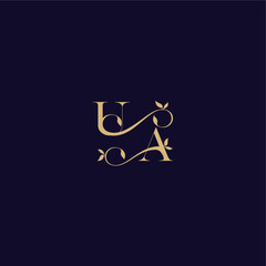 organic and elegant concept UA beauty leaf monogram logo letter wedding initial