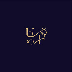 organic and elegant concept UF beauty leaf monogram logo letter wedding initial