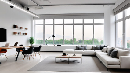 Fototapeta premium Bright and Inviting Living Room with Modern Design
