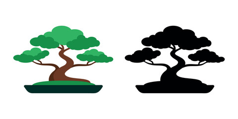 simple flat style vector tree design