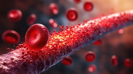 Fototapeta premium Human red blood cells, concept for medical healthcare