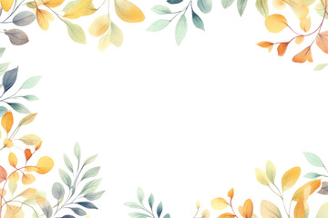 PNG Elegant autumn botanical border illustration