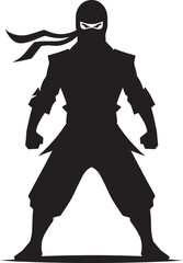 Ninja warrior silhouette vector illustration isolated on a white background