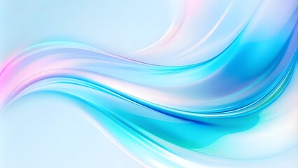 Soft Abstract minimalist wavy background in cool blue tones. Abstract fluid iridescent holographic bright neon curved wave in motion colorful background 3d render.