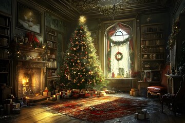 Christmas Eve in a Grand Victorian Home
