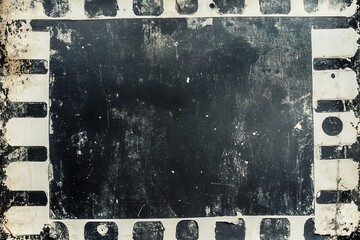 Obraz premium Grunge film strip frame with scratches and worn texture