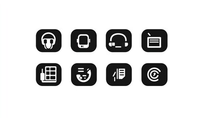 illustration of neumorphic style Customer Call Support button set for UI design.illustration