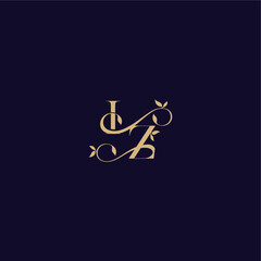 wedding initial beauty leaf monogram logo letter organic and elegant concept IZ