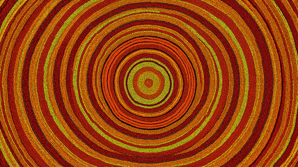 Fototapeta premium Vibrant concentric circles in red and green earthy tones