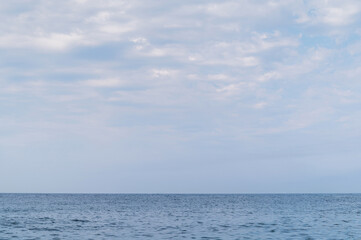 Fototapeta premium Sea water sky. Ocean horizon clouds. Nature summer seascape. Blue cloud wave landscape.