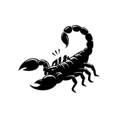 scorpion in silhouette art style on white background