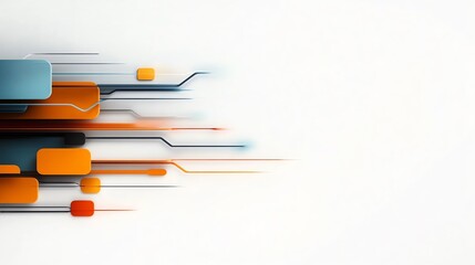 Obraz premium Abstract digital design with colorful shapes and lines on a white background.