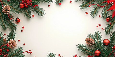 Weihnachtskarte Banner mit schöner Weihnachtsdekoration. Platz für eigenenen Text. Werbebanner oder Poster