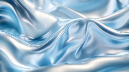 Obraz premium Abstract Blue and White Wavy Background - 3D Render