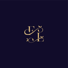 wedding initial FL organic and elegant concept beauty leaf monogram logo letter