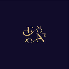 wedding initial FN organic and elegant concept beauty leaf monogram logo letter