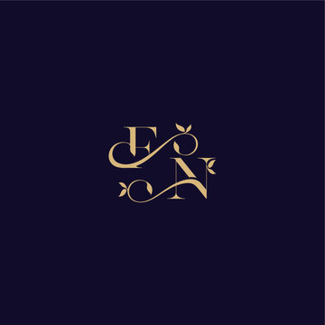 wedding initial FN organic and elegant concept beauty leaf monogram logo letter