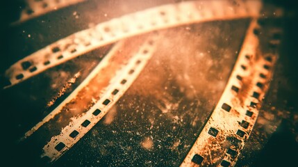 Obraz premium Background of retro film overlay with scratches, dust, and light leaks, evoking nostalgia and providing space for text