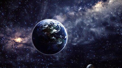 Star Earth Sky - Deep Blue Night Sky Wallpaper Background. A captivating view of the starry sky above Earth, with a deep blue hue creating a mesmerizing and dreamy backdrop