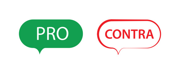 pro contra sign on white background	