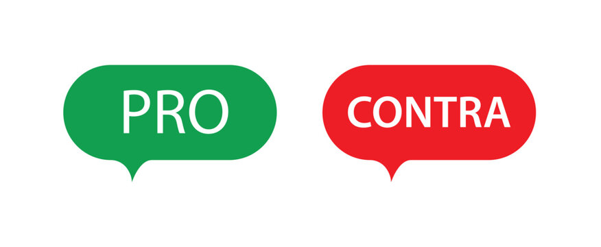 pro contra sign on white background	