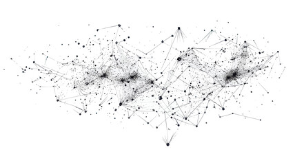 Fototapeta premium Abstract Mash Line and Point Cloud Vector Art Depicting Dialogue and Interconnected Systems in a Starry Universe Background, Minimalist SVG for Business and Science Concepts