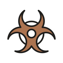 A biohazard symbol warning of dangerous biological materials