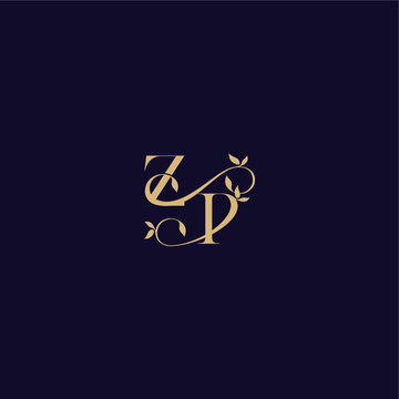 ZP letter organic and elegant concept wedding initial beauty leaf monogram logo