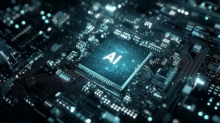 Sleek Microchip Technology with AI Integration