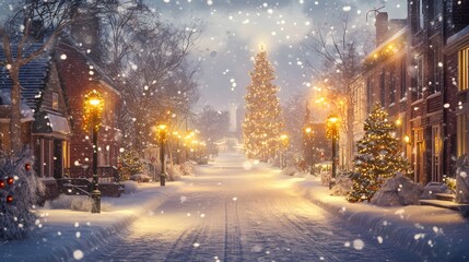 Snowy Christmas Street