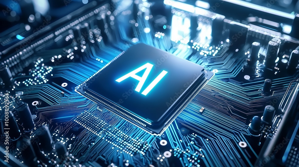 Poster advanced cpu with ai technology in high resolution