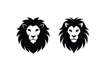 Lion head silhouette vector Illustration