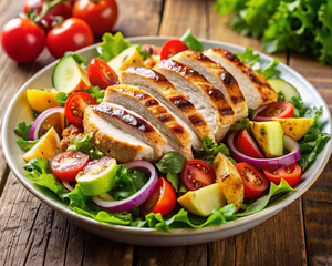 grilled chicken with salad image