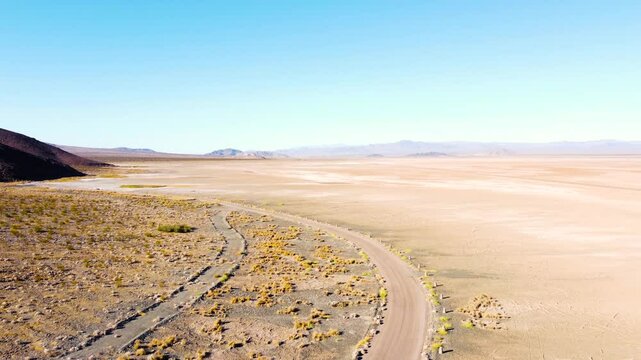 Nevada desert sunny summer day drone