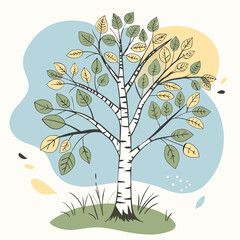 vector illustration of a birch