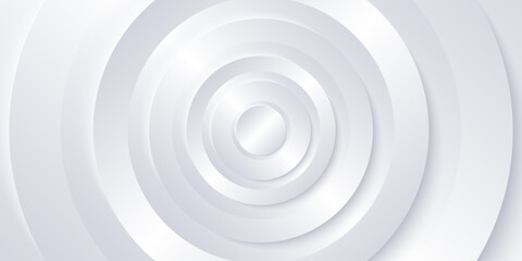 White abstract gradient background. 3d vector geometric design with circles