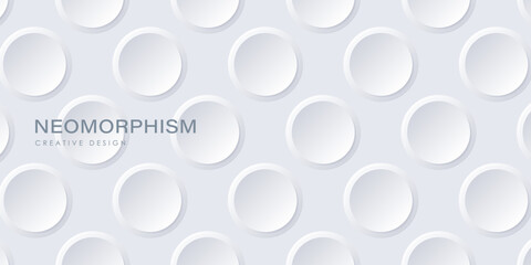 Abstract background gray circle neomorphism, design element. 3d effect
