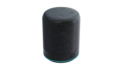 Smart speaker with touch control on white background