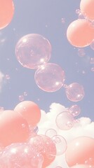 Fototapeta premium A bunch of pink balloons floating in the air