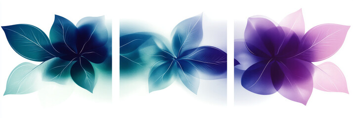 Obraz premium Abstract floral design in blue, teal, and purple.