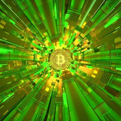 bitcoin on a futuristic background