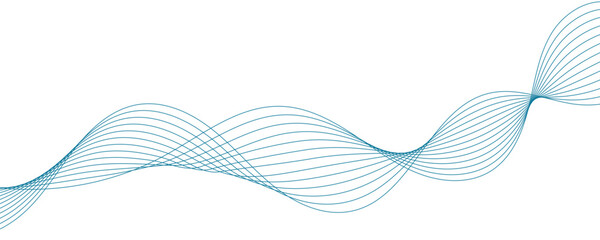 Abstract vector background with blue wavy lines. Blue wave background. Blue lines vector illustration. Curved wave. Abstract wave element for design.