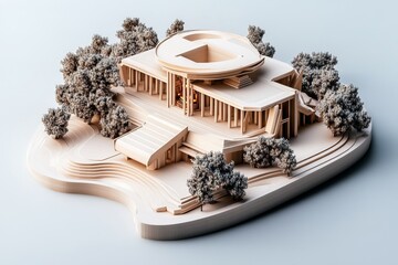 Abstract minimalist design of the Temple of the Emerald Buddha, blending geometric forms with muted tones to represent the elegance and spiritual significance of the temple.